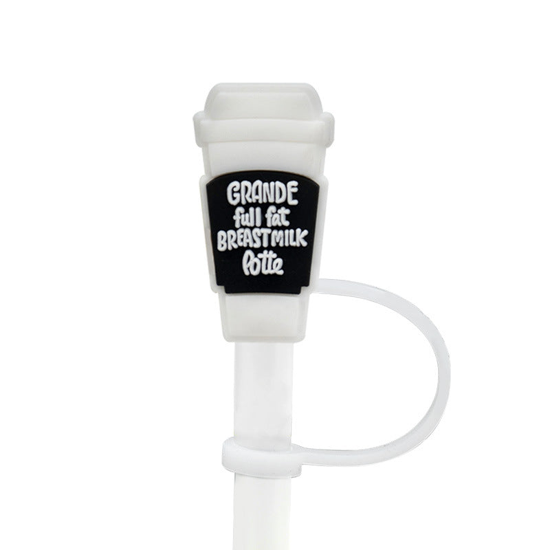 Wholesale 10PCS Coffee Silicone Straw Tube Cap Straw Decoration